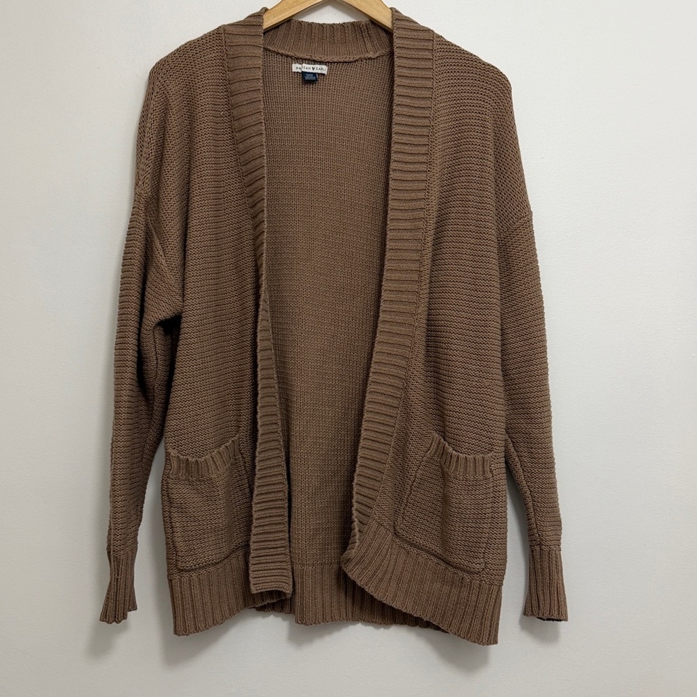American Eagle Outfitters Open Front Beige Cardigan